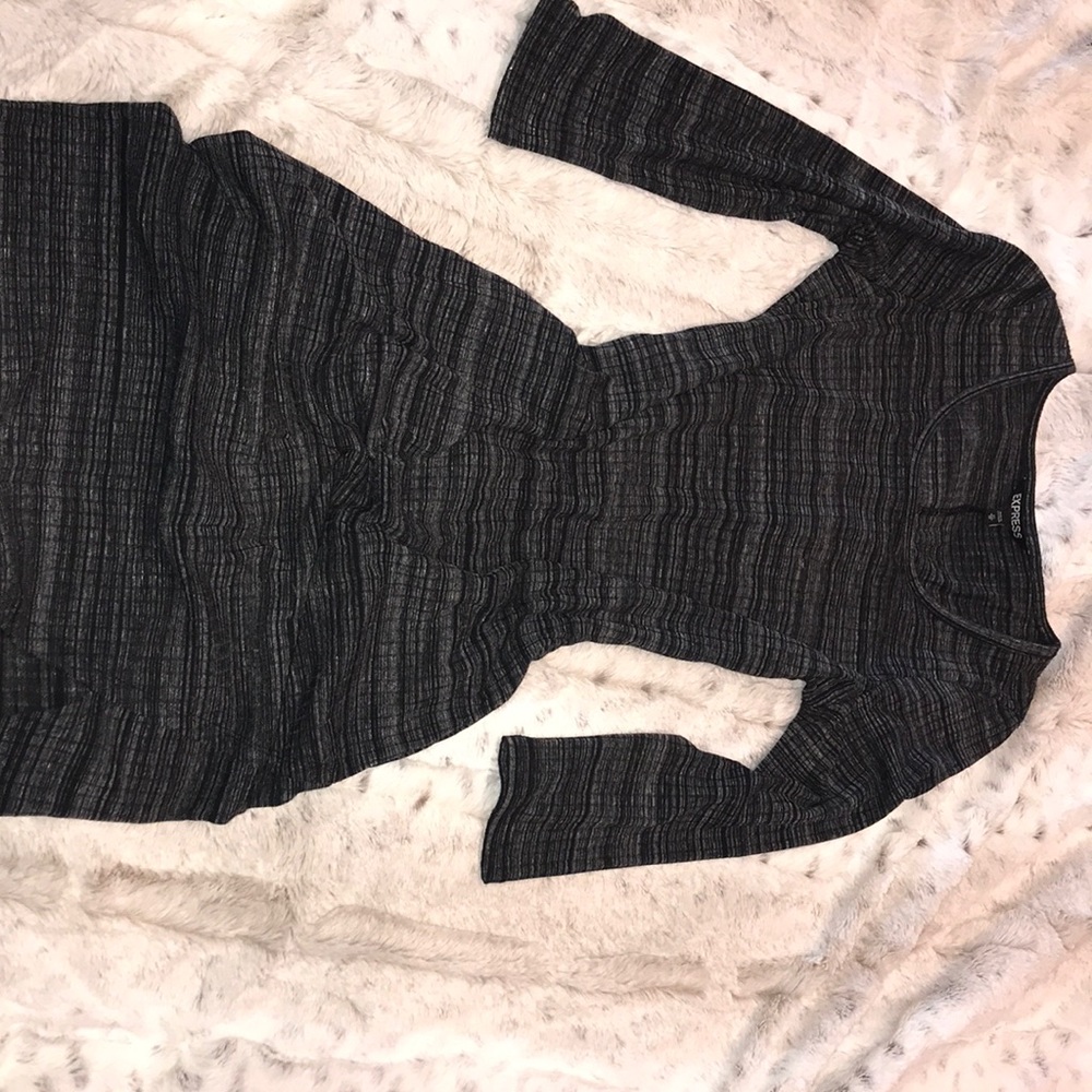 Express grey tight midi dress